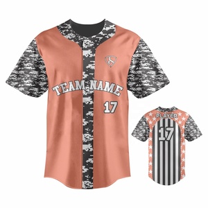 เสื้อเบสบอลสำหรับผู้ชายเสื้อลำลองมีกระดุมเสื้อแขนสั้นชุดกีฬาแบบสั่งทำ - Product Image 1