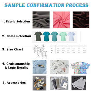 Blouse médicale élégante pour femme, coupe française, ajustée, en rose poudré, ensembles d'uniformes médicaux, ensembles de blouses médicales - Product Image 4