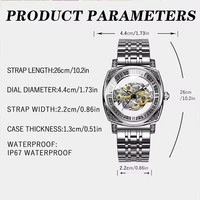 Jam Tangan Pria BINBOND B432 Mewah Vintage Berlubang, Tahan Air, Bisnis Kasual, Quartz Baru, Bercahaya