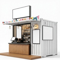Kiosque Conteneur Préfabriqué Personnalisable, Boutique Modulaire pour Café, Lait, Fleuriste, Stand, Appartement, Usage Domestique
