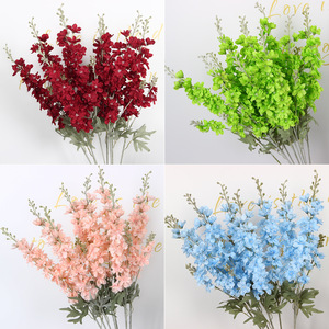 Fleur artificielle de pruche, branche unique, en soie, pour décoration de mariage, rouge, 45 cm - Product Image 3