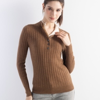 Pull cardigan en laine 100% pour femmes, col polo, effet deux pièces, pour le bureau, décontracté, voyage, usage quotidien, ouvert sur le devant, tricoté