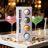 Bolas de Cóctel Comestibles con Rayas de Doble Color para Bebidas, Bombas de Cóctel con Sabor a Frutas Premium para Regalo