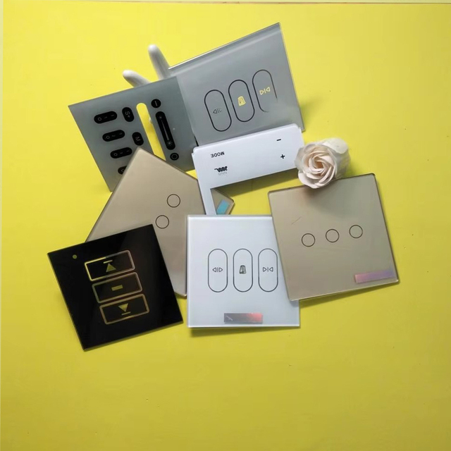 Shenzhen 86*86mm Smart Home Control Touch Light Switch Tempered Glass Panel Plates