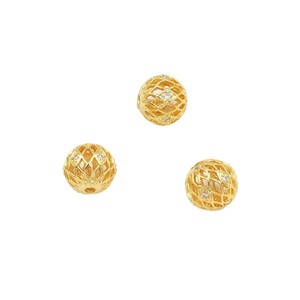 ลูกปัดกลวงทรงกลมขนาด 10 มม. สีทอง 18K ทนทานต่อการเปลี่ยนสี สำหรับทำสร้อยข้อมือ สร้อยคอ เครื่องประดับ DIY - Product Image 5