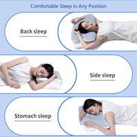 Oreiller ergonomique orthopédique LIANDA P-125 en mousse à mémoire de forme, le mieux noté, pour soulager les douleurs cervicales, idéal pour le sommeil, l'allaitement et l'hôtellerie, avec housse amovible