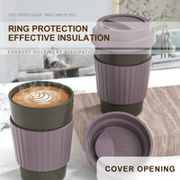 Tasse moderne à odeur de café 350ml 100% tasse de marc de café PLA biodégradable avec couvercle en silicone