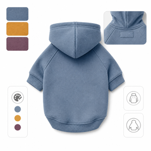 เสื้อฮู้ดสุนัขผ้าฟลีซสีพื้น น่ารัก สวมใส่สบาย สไตล์ลำลอง สำหรับสุนัข ฤดูใบไม้ร่วง เสื้อผ้าสัตว์เลี้ยง - Product Image 2