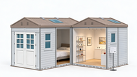 Shed WooWild – Atelier/Entrepôt Modulaire Préfabriqué Portable, Rapide, Écologique, Étanche en PEHD, Alimenté par Énergie Solaire pour Cour et Outils