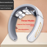 Masseur de cou intelligent à commande vocale, best-seller, impulsions électriques EMS, 9 niveaux d'intensité, 6 modes, chauffage, rechargeable