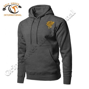 Vente en gros de sweats à capuche en molleton technique noir uni - Product Image 4