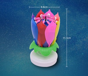 Bougie d'<span class=keywords><strong>Anniversaire</strong></span> Fleur Musicale Étonnante, <span class=keywords><strong>Bougies</strong></span> de Gâteau S'Ouvrant, Lotus Chantant Rotatif pour Décoration de Fête - Product Image 5