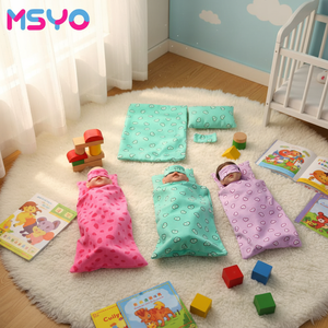 Sıcak Satış 18 İnç Bebek Uyku Tulumu Yumuşak Plastik Göz Maskesi Seti Moda Bebek Aksesuarları Bebekler İçin - Product Image 4