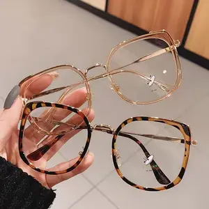 Blue Light Glasses Frames Computer Glasses 2024 Transparent Lens Myopia Fashion Metal Top Grade Quality Women Animal Welcom OEM