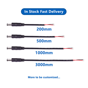 5521 DC cắm cáp 50cm OD 5mm 18AWG đồng trần PVC cách điện <span class=keywords><strong>Open</strong></span> <span class=keywords><strong>End</strong></span> 2 lõi nam Cắm Công Nghiệp tự động cáp điện - Product Image 3