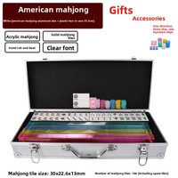 Tuiles de Mahjong Américaines pour Usage Domestique, en Plastique Couleur Ivoire, Fabriquées à la Main, Personnalisées, Dragon Rouge, Dragon Vert, Cartes à Jouer Joker