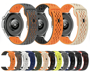 Correa de Reloj de Silicona Transpirable de Dos Tonos con Estampado de Leopardo para <span class=keywords><strong>Huawei</strong></span> <span class=keywords><strong>Watch</strong></span> GT4 GT5 GT6 18mm 20mm 22mm, Correa de Repuesto Deportiva - Product Image 2