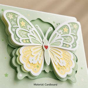 Carte de vœux pliable 3D en forme de papillon, carte cadeau pop-up en papier, personnalisable et imprimable pour anniversaire, festival, occasions romantiques - Product Image 4