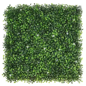 कृत्रिम प्लास्टिक दीवार के लिए सजावटी कृत्रिम हरी पत्ती गोपनीयता पत्ते दीवार सजावट
