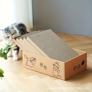 Integrated paper <b>cat</b> bed, <b>cat</b> <b>scratching</b> <b>board</b>, multi-functional claw sharpening <b>board</b>, all-season universal cardboard box, - Product Image 3