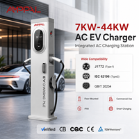 AMPPAL Nouvelle station de recharge pour véhicules électriques AC 7KW/14KW/22KW/44KW intelligente, 2 types, montage au sol, AC380V IP54, commerciale, pour voitures électriques