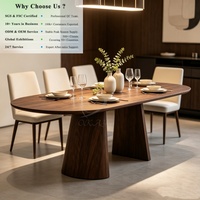 OKAY Venta al por Mayor de Mesas de Comedor de MDF Personalizadas, Versátiles, Color Marrón, Estilo Europeo, para Hoteles, Apartamentos, Salas de Exhibición, Comerciales y Estables
