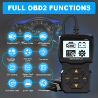Escáner automático V750 OBDII, herramienta de diagnóstico CAN de 1 año para coches de 12V, lee los códigos de falla de la luz del motor, lector EOBD para 1996 +