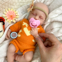 Großhandel 8" /12" Lebensechte Reborn-Babypuppe LouLou Mini mit offenem Mund, weichem, massivem Silikon, ungiftig, Geschenk, Spielzeugsammlung