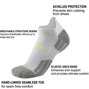 Calcetines Deportivos de Compresión Coolmax de Viscosa de Bambú, Calcetines Acolchados para Correr hasta el Tobillo - Product Image 4