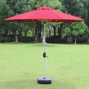 Parasol de terrasse extérieur 2,7 m avec mât en aluminium, levage manuel à manivelle, protection solaire en polyester, base en résine, inclinaison manuelle, design contemporain - Product Image 4