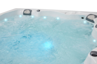 Bain à remous extérieur moderne et luxueux en acrylique pour 5 personnes avec fonction de massage optionnelle et couverture