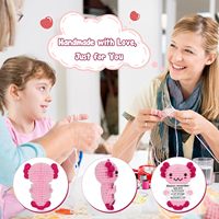 Poupées au crochet faites à la main 2026 : Axolotl Sirène Positive, Cadeaux au crochet émotionnels et positifs pour Femmes et Filles, Axolotl au crochet