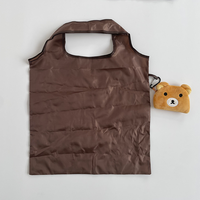 Sac fourre-tout pliable personnalisé en peluche de dessin animé, pochette de rangement, sac de courses en polyester 190T recyclé, réutilisable et écologique