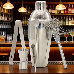 Kit de Bartender em Aço Inoxidável, Conjunto de Coqueteleira de 550ml, Coqueteleira de Martini, 5 Peças de Acessórios para Bar, Misturador de Bebidas para Uso em Bar - Product Image 1