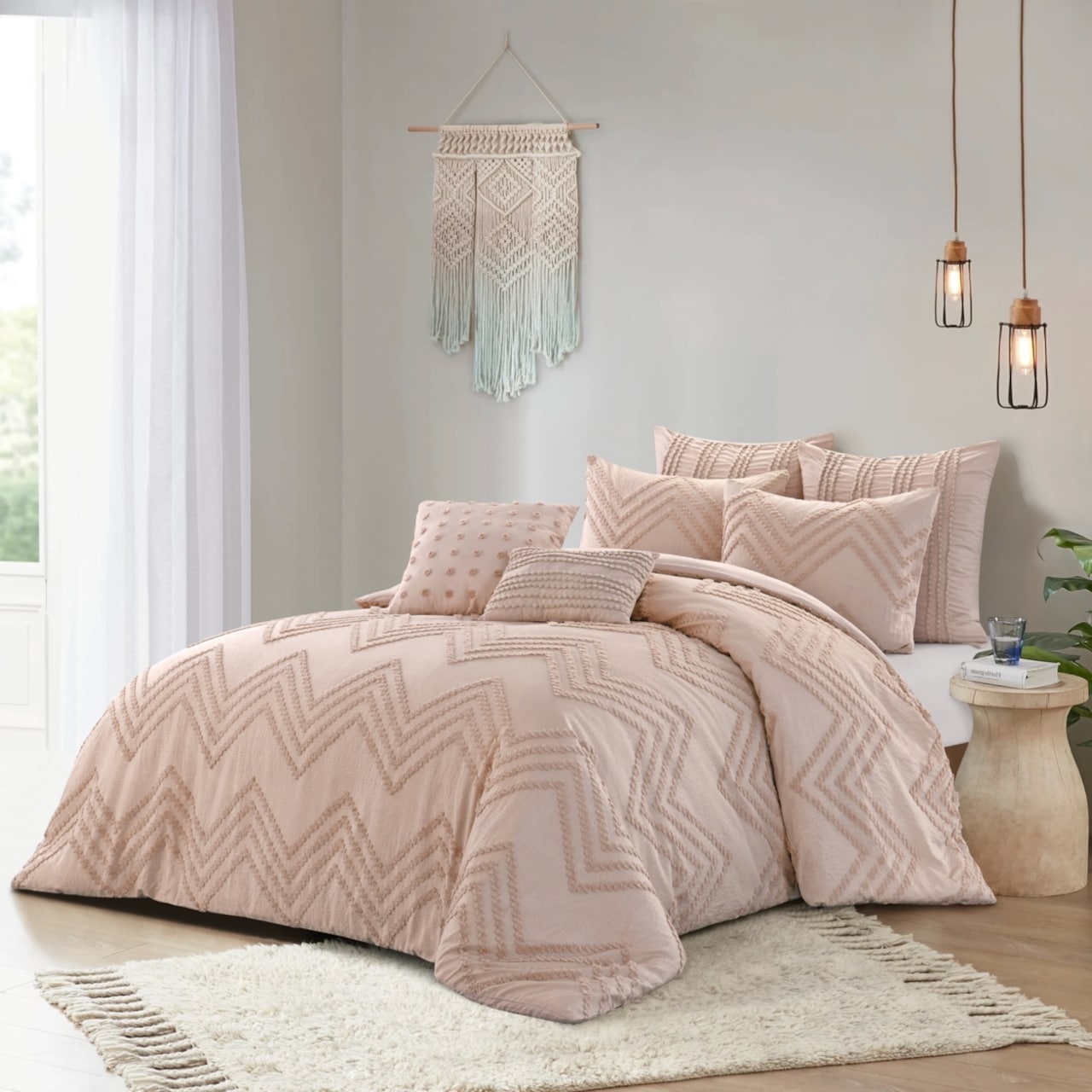 Algodão macio Rainha Consolador Set Farmhouse Microfibra Bedding Set Leve E Macio Consolador