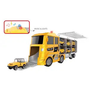 迷你压铸卡车汽车玩具载运卡车建筑卡车玩具合金儿童玩具车6合1压铸模型1:32