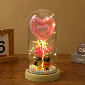 All'ingrosso regalo amante di san valentino coperchio di plastica luminosa fondo nero bacio <span class=keywords><strong>amanti</strong></span> ornamenti fiori decorativi piante - Product Image 4