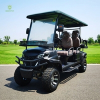 Navette d'hôtel de luxe classique haut de gamme avec options d'intérieur luxueux, modèle de tourisme sportif avec toit, voiturette de golf électrique 6 places