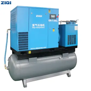 Motor elétrico 145psi 10hp 50HZ trifásico refrigerado a ar 7.5kw combinado tipo compressor de ar do parafuso para o uso da fábrica com secador de ar