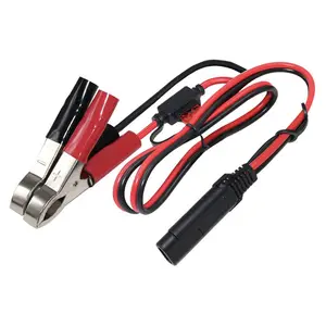 SAE to Battery Alligator Clip, 1.5FT 12V SAE 2Pin Quick Disconnect Cable SAE to Battery Clamp Cord 7.5A Fuse