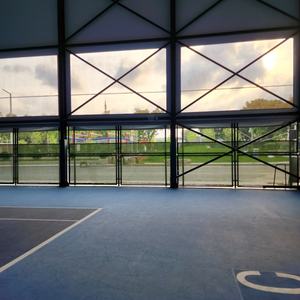 Campo da Padel Coperto con Vetro Temperato, Telaio in Acciaio Zincato a Caldo, Altezza del Tappeto Erboso Artificiale Regolabile (10-15mm), Durevole - Product Image 1