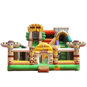 Personalizado al aire libre comercial niños castillo hinchable con tobogán inflable diversión ciudad diversión