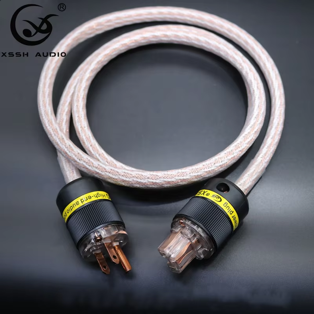 Speaker Line Cords YIVO XSSH Hifi DIY OEM 11mm 24 Core OCC Audio & Video Power Wire Retractable Power Cord Cable with US Plug