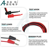 JIA LUN 4mm Banana Plug to Test Hook Clip Lead Cable Copper Soft Wire for Multimeter Electrical Testing