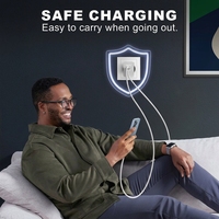 Cargador Rápido de 20W con Enchufe Europeo, 2 Puertos Duales Tipo-C/USB-A, PD3.0, QC3.0, Carcasa de PC Resistente al Fuego, Protección Múltiple, Portátil