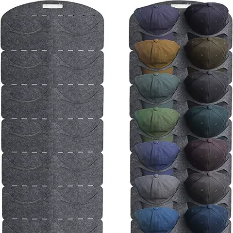 New Product Felt 7 14-grid Door Rear Wall Baseball Cap Storage Pouch for Storing Baseball Caps and Hat Organizing Bag