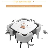 Ensemble table et chaises de réception modernes en métal avec design détachable pour espace de repos au bureau