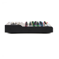 Console de mixage à interface USB à 4 canaux, contrôleur de son DJ Mini Mixer 48 V Alimentation fantôme pour DJ Karaoké PC Guitare F4 4 canaux