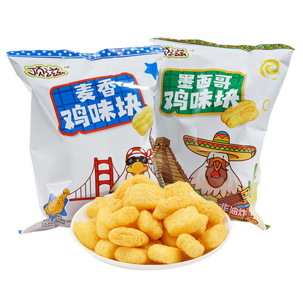 QINQIN OEM Chicken Flavor Cracker Mexikanischer Geschmack 105g Kein Treibmittel Getreide Snacks hinzugefügt Essen