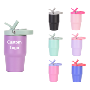 แก้วน้ำสแตนเลสสุญญากาศสองชั้น ขนาด 14 ออนซ์ คุณภาพสูง 302 กรัม พร้อมฝาปิดแบบพับได้สีสันสดใส  รับทำโลโก้ตามสั่ง - Product Image 1